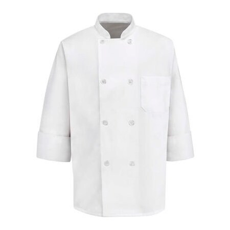 Vf Imagewear Chef Designs 8 Button-Front Chef Coat, Pearl Buttons, White, Polyester/Cotton, Tall, 3XL 0403WHLN3XL